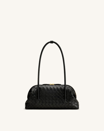 Aveline Sac à bandoulière texturé tissé - Noir