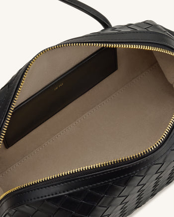 Aveline Sac à bandoulière texturé tissé - Noir