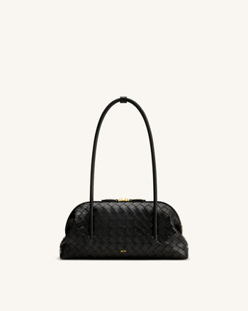 Aveline Sac à bandoulière texturé tissé - Noir