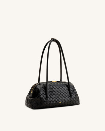 Aveline Sac à bandoulière texturé tissé - Noir