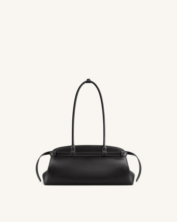 Arden Sac à bandoulière format horizontal avec détail ceinture - Noir
