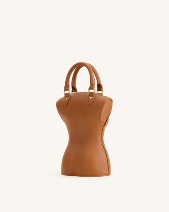 Tara Sac à main sculpté - Marron