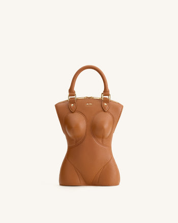 Tara Sac à main sculpté - Marron