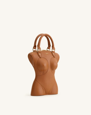 Tara Sac à main sculpté - Marron