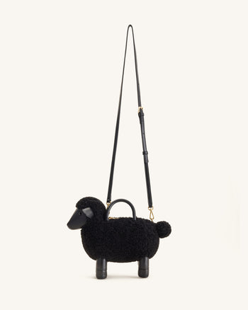 Luna Sac à poignée supérieure en mouton - Noir