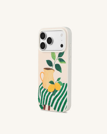 Coque de téléphone art pichet de citron - Vert