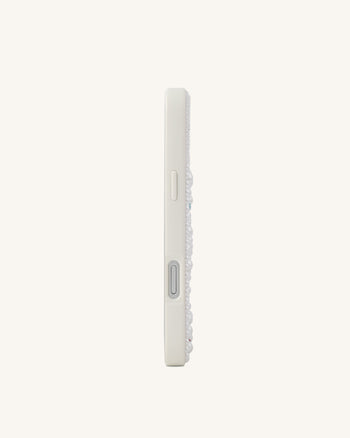 Coque de téléphone chats espiègles ornés de perles - Blanc