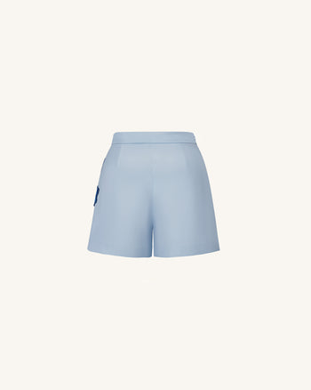 Iris Short ajusté brodé - Bleu clair