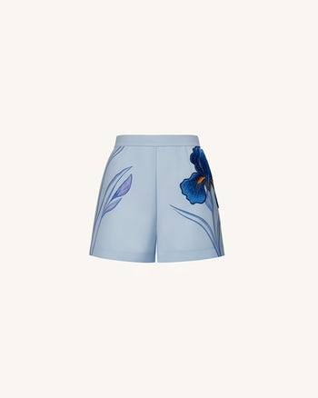 Iris Short ajusté brodé - Bleu clair