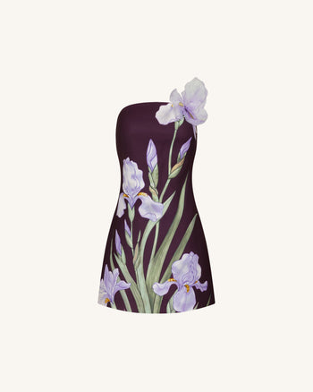 Robe mini à imprimé floral - Violet