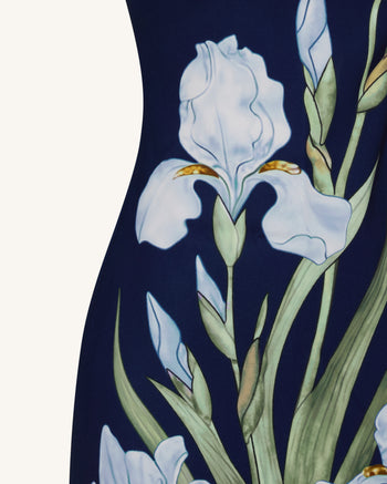 Robe mini à imprimé floral - Bleu marine