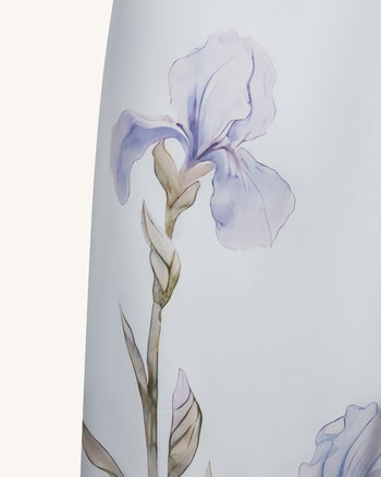 Iris Robe nuisette en satin à motifs - Bleu clair