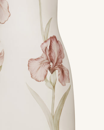 Robe dos nu à motifs Iris avec ornements bijoux - Ivoire/Rose