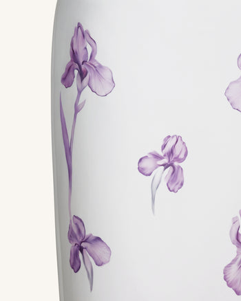 Jupe crayon midi à taille haute imprimée Iris - Blanc/Violet