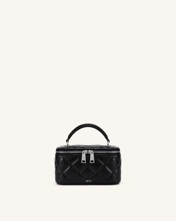 Vivienne Sac vanity matelassé à poignée supérieure - Noir