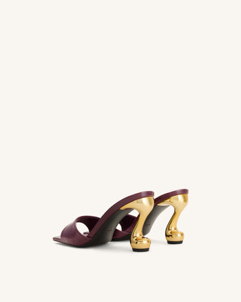 Hannah Mules à talons effet croco - Bordeaux