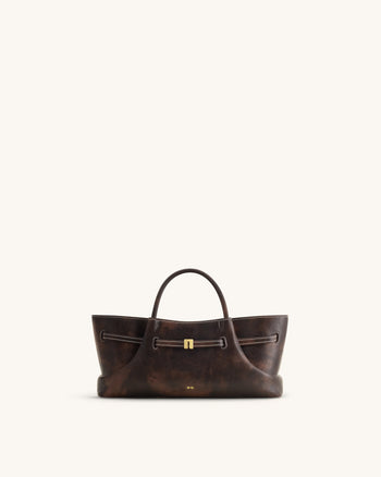 Maeve Sac fourre-tout avec breloque en métal teckel - Café foncé