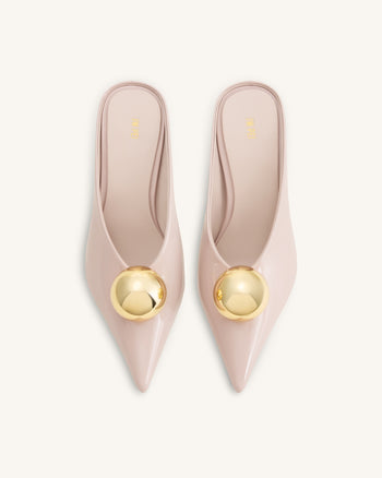 Mules à talon Sofia - Rose poudré
