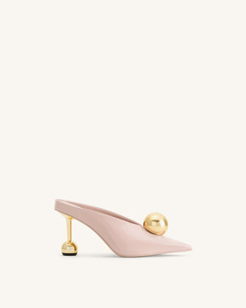 Mules à talon Sofia - Rose poudré
