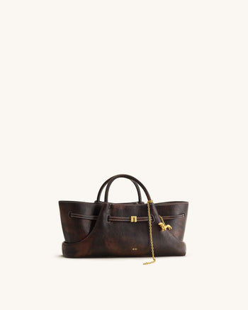 Maeve Sac fourre-tout avec breloque en métal teckel - Café foncé