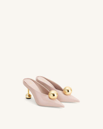 Mules à talon Sofia - Rose poudré