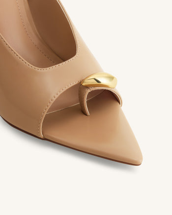 Noemi Mules à talons à bout pointu - Kaki