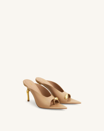 Noemi Mules à talons à bout pointu - Kaki