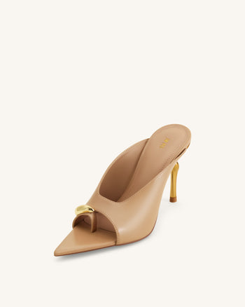 Noemi Mules à talons à bout pointu - Kaki