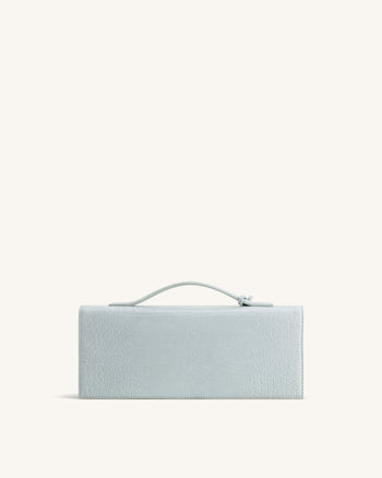 Celeste Sac à Poignée Enveloppe - Croco Bleu Clair