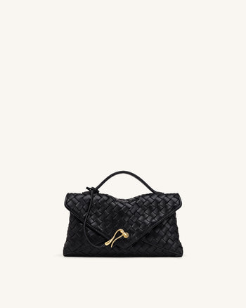 Celeste Sac pochette tissé - Noir
