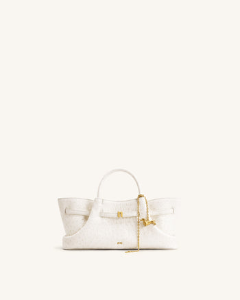 Maeve Sac cabas à breloque en métal teckel - Blanc