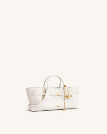 Maeve Sac cabas à breloque en métal teckel - Blanc