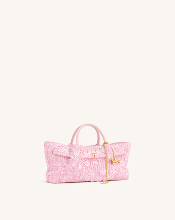 Maeve Sac cabas à breloque en métal teckel à sequins - Rose