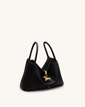 Maelle Sac à double poignée avec breloque teckel - Noir