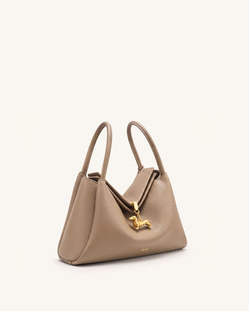 Maelle Sac à double anse avec breloque teckel - Kaki foncé