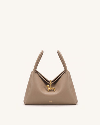 Maelle Sac à double anse avec breloque teckel - Kaki foncé