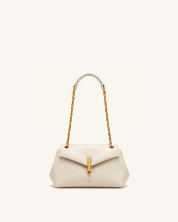 Valerie Sac porté épaule à rabat et chaîne - Blanc crème