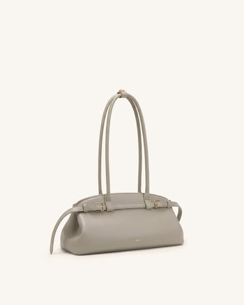 Sac bandoulière est-ouest avec détail de ceinture grainé Arden - Taupe