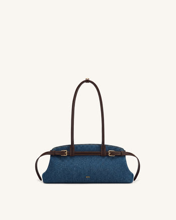 Sac bandoulière est-ouest avec détail de ceinture Arden - Denim bleu