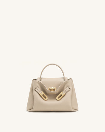 Rhea Petit sac porté épaule à double boucle grainé - Sable
