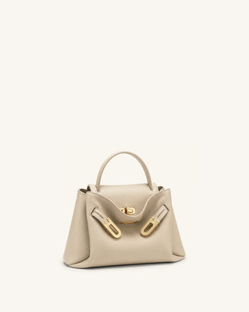 Rhea Petit sac porté épaule à double boucle grainé - Sable