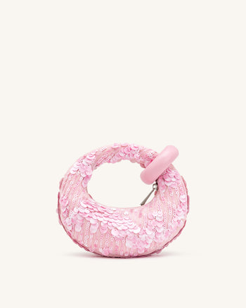 Abacus Sac à main miniature à sequins - Rose
