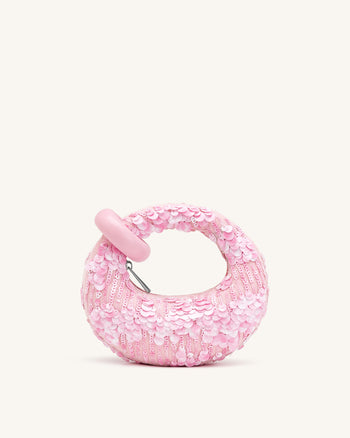 Abacus Sac à main miniature à sequins - Rose