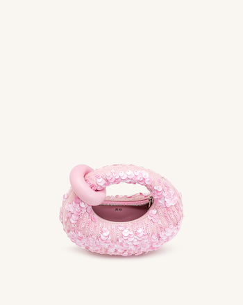 Abacus Sac à main miniature à sequins - Rose