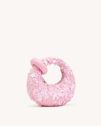 Abacus Sac à main miniature à sequins - Rose