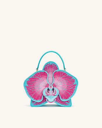 Flora Sac à poignée supérieure en forme d'orchidée - Rose Bleu