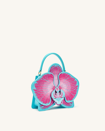 Flora Sac à poignée supérieure en forme d'orchidée - Rose Bleu