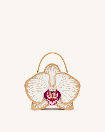 Flora Sac à poignée supérieure en forme d'orchidée - Champagne