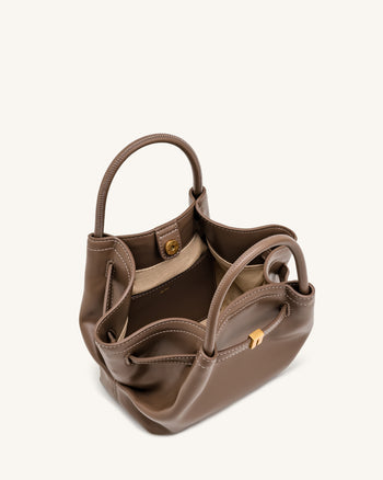 Mini sac cabas Hana - Brun grisâtre