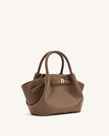 Mini sac cabas Hana - Brun grisâtre